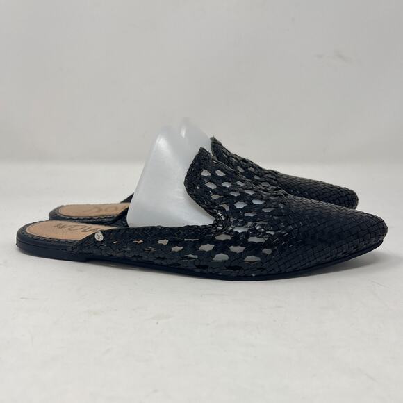 Sam Edelman Clara Black Woven Leather Mules, Size 6.5 Minimalist Resortwear - Picture 6 of 9